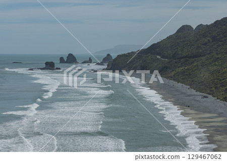 A view from Strongman Mine Memorial on the West Coast of New Zealand 129467062