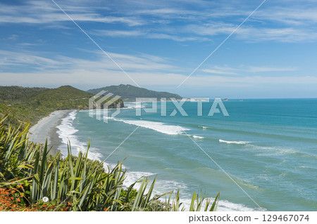 View from Nine Mile Lookout on the West Coast of New Zealand View from Nine Mile Lookout on the West Coast of New Zealand 129467074