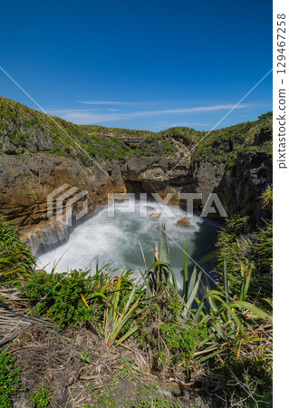 紐西蘭西海岸普納凱基的煎餅岩湧水池 129467258