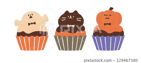 Halloween-themed cupcakes 129467380