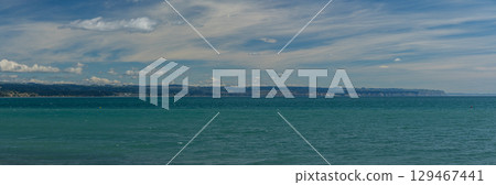 Beach view at Perfume Point, Ahuriri, Napier, Hawke's Bay, New Zealand 129467441
