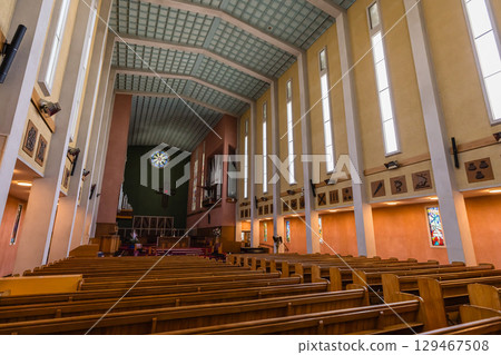 Inside the cathedral of St. John's Cathedral in Napier, Hawke's Bay, New Zealand 129467508