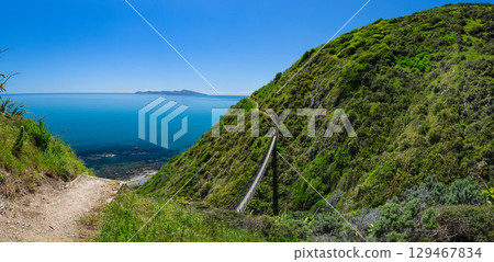 橫跨紐西蘭帕卡卡里基懸崖步道和卡皮蒂島的吊橋 橫跨紐西蘭帕卡卡里基懸崖步道和卡皮蒂島的吊橋 129467834
