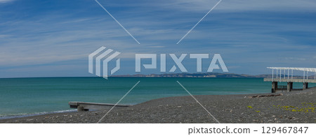 紐西蘭霍克斯灣納皮爾海灘風景 129467847