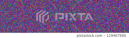 Colorful digital pixel mosaic background. Glitch effect for coding, data science, AI, Y2K gaming, app design, tech noise posters, futuristic UI, software, streams, cyber attack. Vector backdrop Colorful digital pixel mosaic background. Glitch effect for coding, data science, AI, Y2K gaming, app design, tech noise posters, futuristic UI, software, streams, cyber attack. Vector backdrop 129467898
