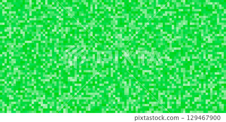 Pixelated Green Terrain Background For Retro Games, Soccer Fields, And Voxel Landscapes. Great For Minecraft-Style Art, Arcade Interfaces, Or Tech-Themed Y2K Visuals. Vector Backdrop 129467900