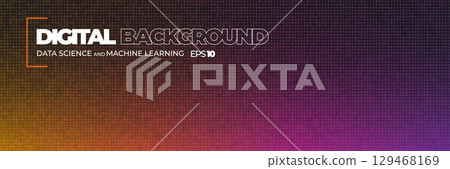 Digital data science background with glowing grid and colorful gradient. Abstract futuristic tech pattern for AI conferense, forum, projects. Glowing pixel mosaic grid texture. Vector backdrop Digital data science background with glowing grid and colorful gradient. Abstract futuristic tech pattern for AI conferense, forum, projects. Glowing pixel mosaic grid texture. Vector backdrop 129468169