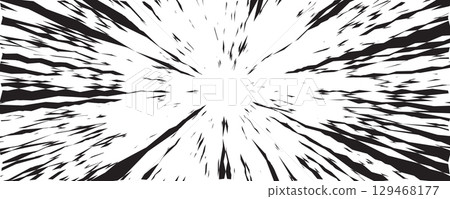Explosion Speed Lines Background With Comic Style Motion Burst Effect In Black And White, Ideal For Manga, Anime, Action Scene, Pop Art Poster, Dynamic Design Or Comic Panel. Vector Illustration. Explosion Speed Lines Background With Comic Style Motion Burst Effect In Black And White, Ideal For Manga, Anime, Action Scene, Pop Art Poster, Dynamic Design Or Comic Panel. Vector Illustration. 129468177