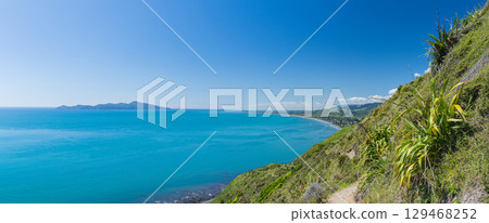 Kapiti Island as seen from the Paekakariki Escarpment Track, New Zealand Kapiti Island as seen from the Paekakariki Escarpment Track, New Zealand 129468252
