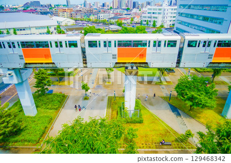 Tama Monorail and Tachikawa town 129468342