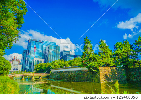 Ishigaki of Edo castle 129468356