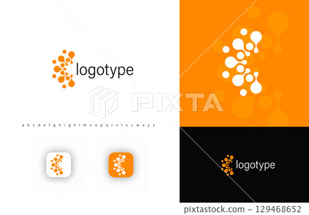 Abstract semi circle, molecular logo with dynamic fluid dots, symbolizing innovation, technology, and networking. Ideal for science, biotech, media, and digital startups. Modern vector logo concept Abstract semi circle, molecular logo with dynamic fluid dots, symbolizing innovation, technology, and networking. Ideal for science, biotech, media, and digital startups. Modern vector logo concept 129468652