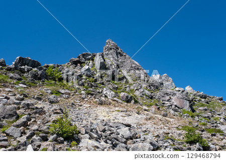 Rocky scenery near the summit of Mount Chausu in Nasu, Tochigi Prefecture 129468794
