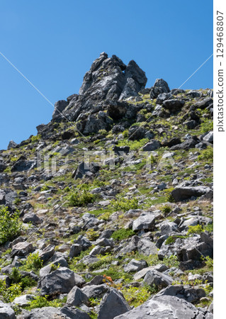 Rocky scenery near the summit of Mount Chausu in Nasu, Tochigi Prefecture 129468807