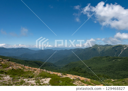 Scenery from the hiking trail on Mount Nasu in Tochigi Prefecture Scenery from the hiking trail on Mount Nasu in Tochigi Prefecture 129468827