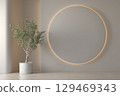 Modern style conceptual interior empty room 3d illustration 129469343