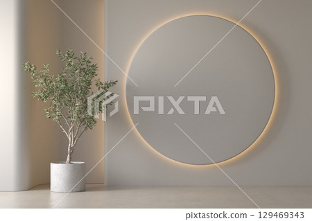 Modern style conceptual interior empty room 3d illustration 129469343