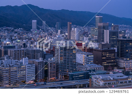 兵庫縣：神戶灣區與城市夜景 129469761