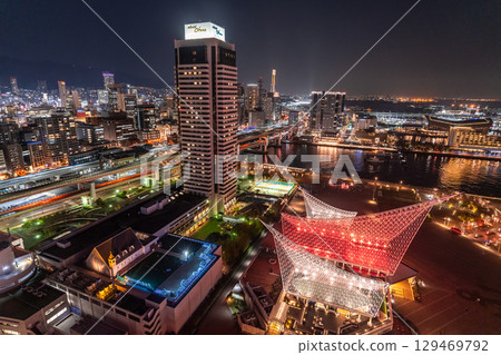 兵庫縣：神戶灣區與城市夜景 129469792