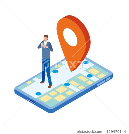 Location app isometric illustration Location app isometric illustration 129470144