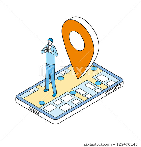 Location app isometric illustration 129470145