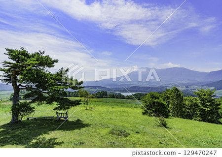 Lake Tashiro seen from Renai Tsuma no Oka in Gunma Prefecture 129470247