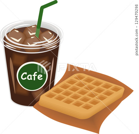 外帶冰咖啡和華夫餅 129470298