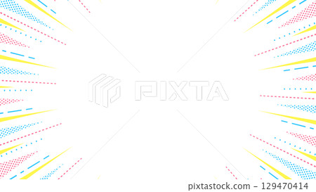 Patterned focus lines, background frames, pop designs 129470414