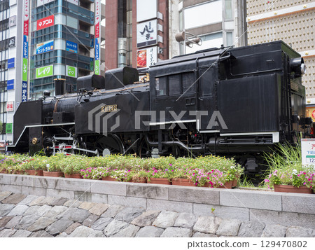 C11 steam locomotive in front of Shinbashi Station, Tokyo 129470802