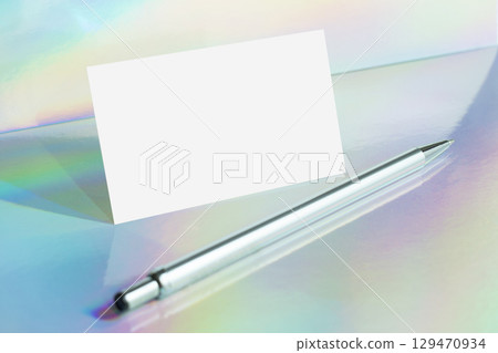 Business card mockup on aurora background Business card mockup on aurora background 129470934
