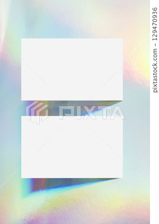 Business card mockup on aurora background Business card mockup on aurora background 129470936