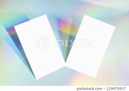 Business card mockup on aurora background Business card mockup on aurora background 129470937