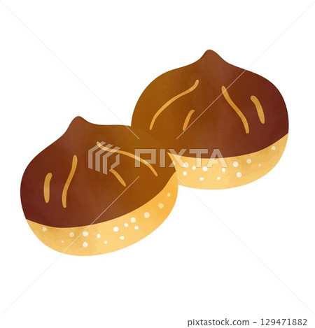 Autumn chestnut frame illustration background Autumn chestnut frame illustration background 129471882