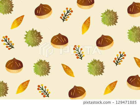 Autumn chestnut frame illustration background 129471885