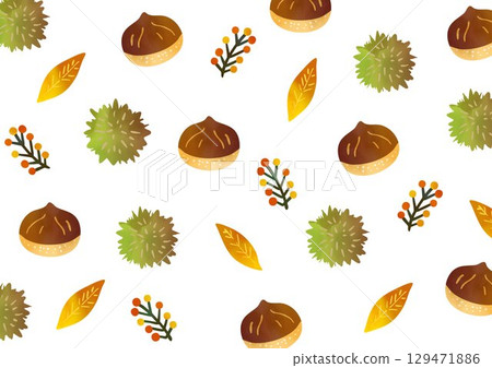 Autumn chestnut frame illustration background 129471886
