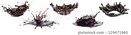 caramel or chocolate splashes 129471960