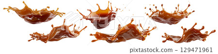 caramel or chocolate splashes 129471961