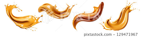 caramel or toffee splashes 129471967