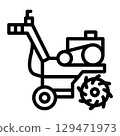 hand cultivator tractor icon 129471973