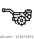 hand tractor icon 129471974