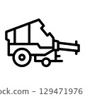 pressing hay trailer icon 129471976