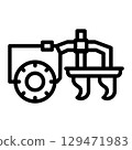 agricultural cultivator icon 129471983