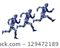 Silhouette of a person running on a white background Silhouette of a person running on a white background 129472189