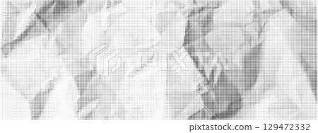 Crumpled Paper Texture with Halftone Dots and Vintage Grunge Pattern for Retro Designs or Collage Overlays. Vector Crumpled Paper Texture with Halftone Dots and Vintage Grunge Pattern for Retro Designs or Collage Overlays. Vector 129472332