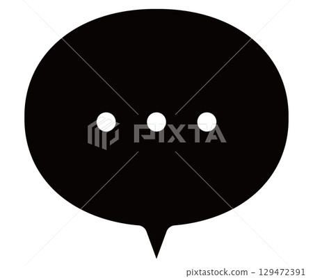 Simple speech bubble icon black and white Simple speech bubble icon black and white 129472391