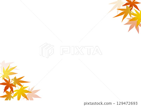 Watercolor autumn maple frame illustration Watercolor autumn maple frame illustration 129472693