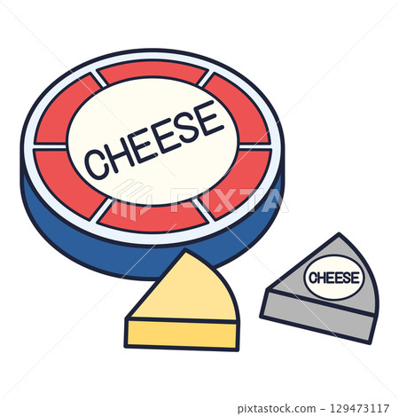 可愛的起司插圖 129473117
