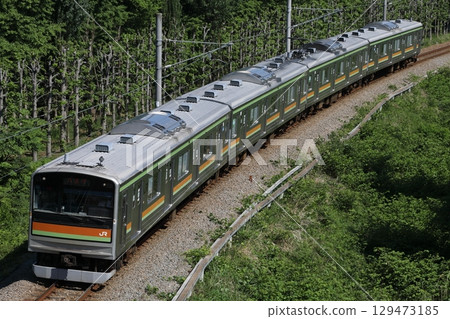 Hachiko Line 205 series 3000 series train running between Haijima and Komiya 129473185