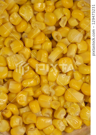 Yellow corn kernel 129473231