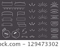 Decorative illustrations that look like they were drawn on a chalkboard 129473302